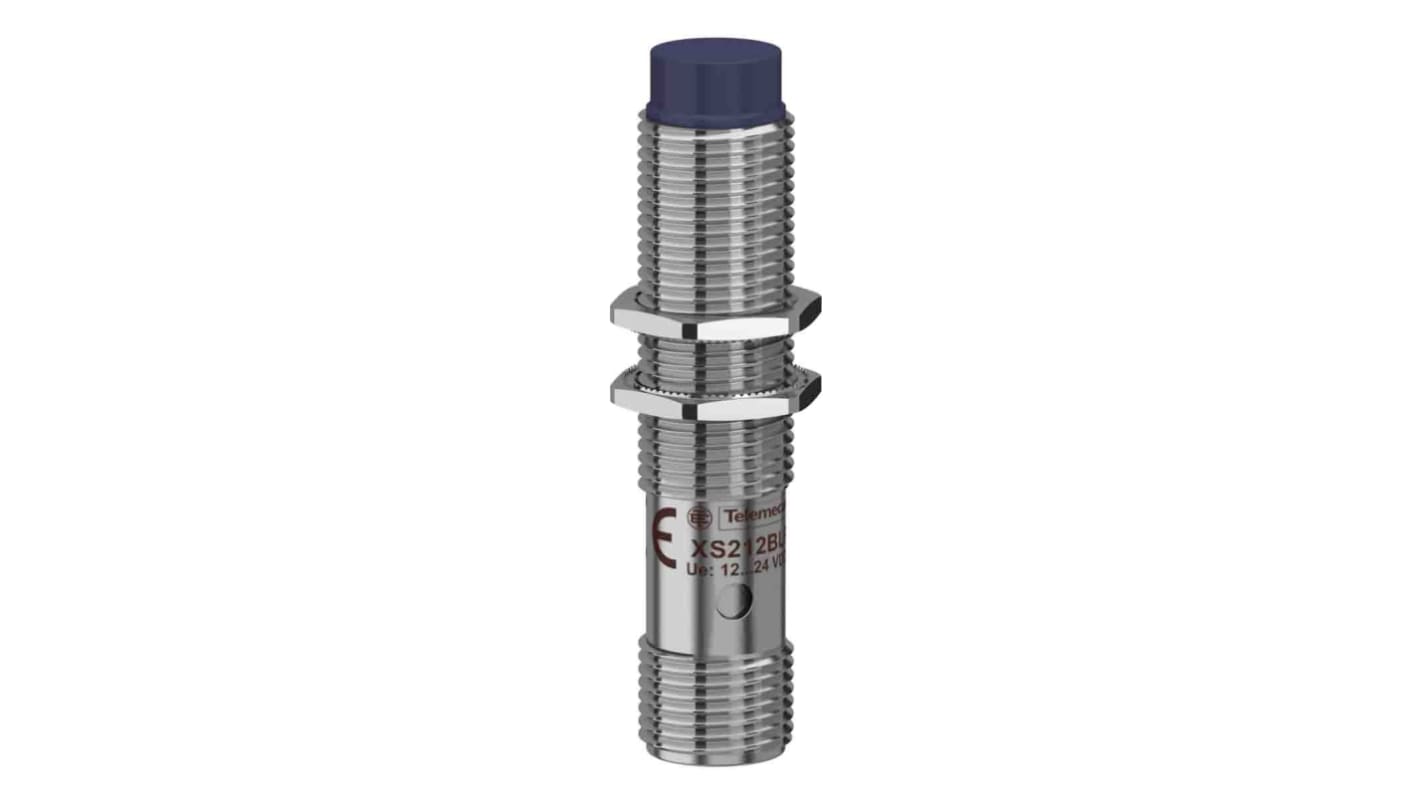 Sensore di prossimità cilindrico Telemecanique XS212BLPAM12, PNP, M12 x 1, rilevamento 4 mm, IP67. Ideale per applicazioni industriali.