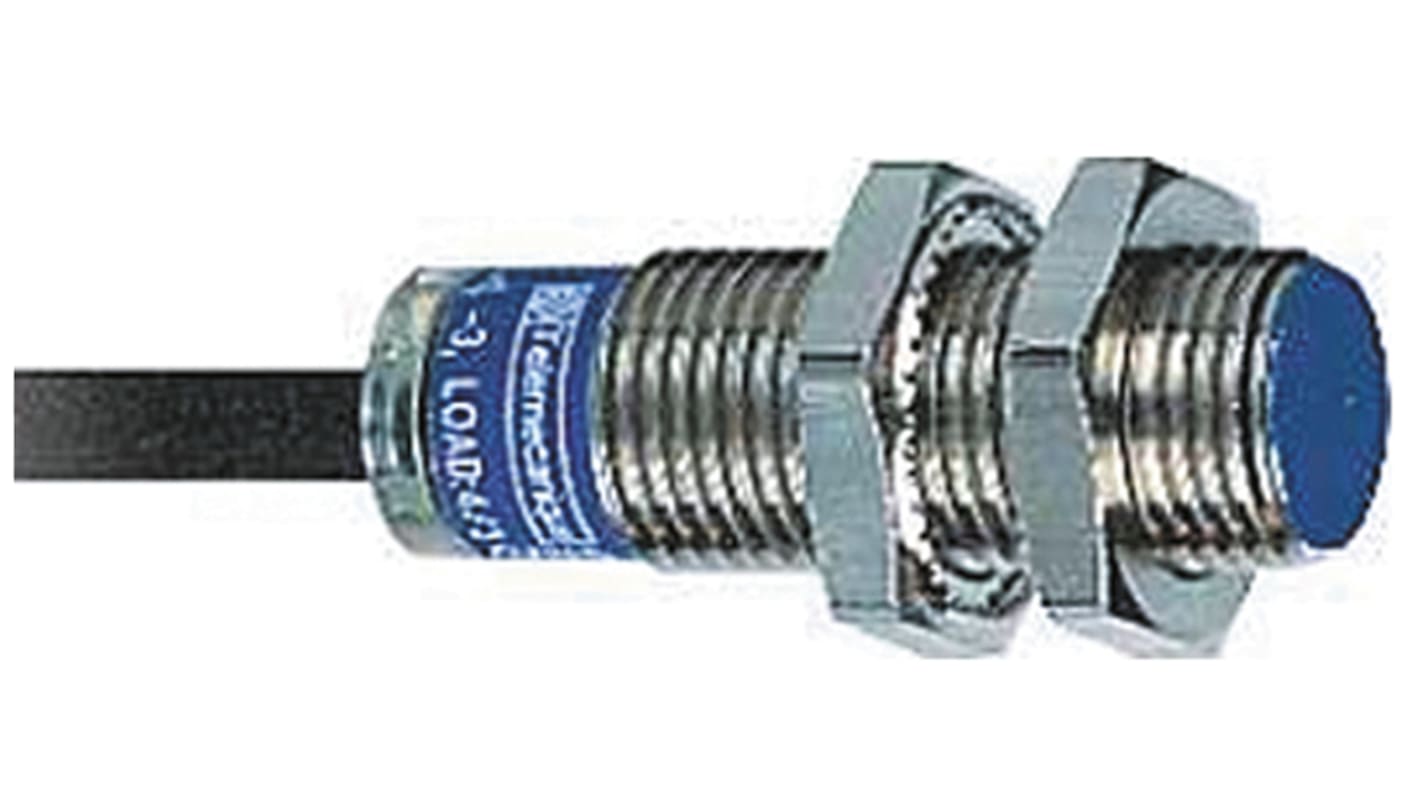 Sensore di prossimità cilindrico NPN Telemecanique Sensors XS512B1NBL2, M12, rilevamento 2 mm, IP67, alimentazione 12-48 V c.c.