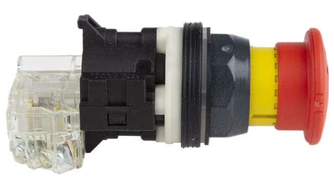 Pulsante di arresto di emergenza Schneider Electric, serie Harmony 9001SK, montaggio a pannello, grado di protezione IP66.