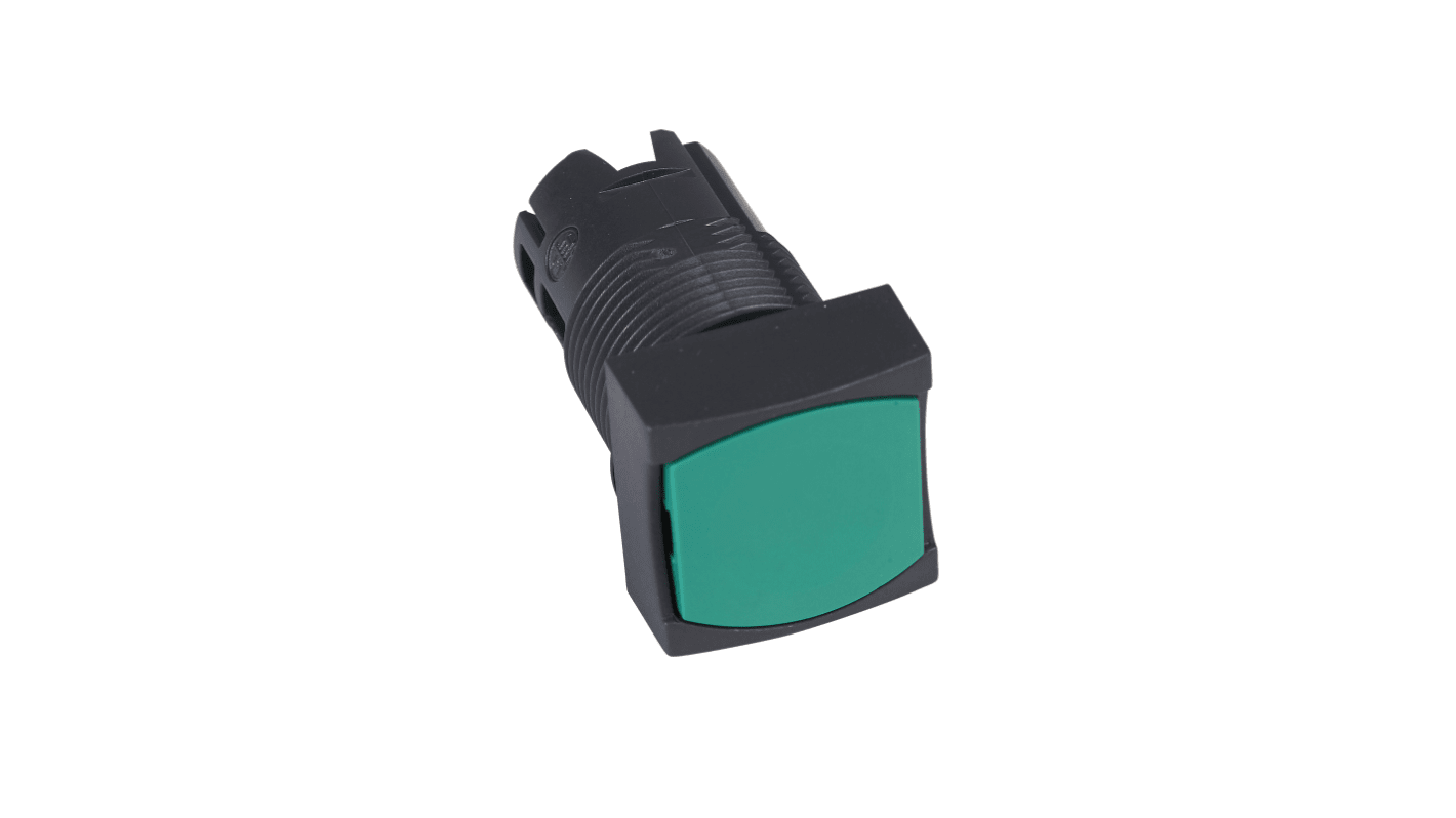 Pulsante quadrato verde Schneider Electric ZB6CA3, IP65, montaggio su corpo contatto, temperatura -25 °C a +70 °C.