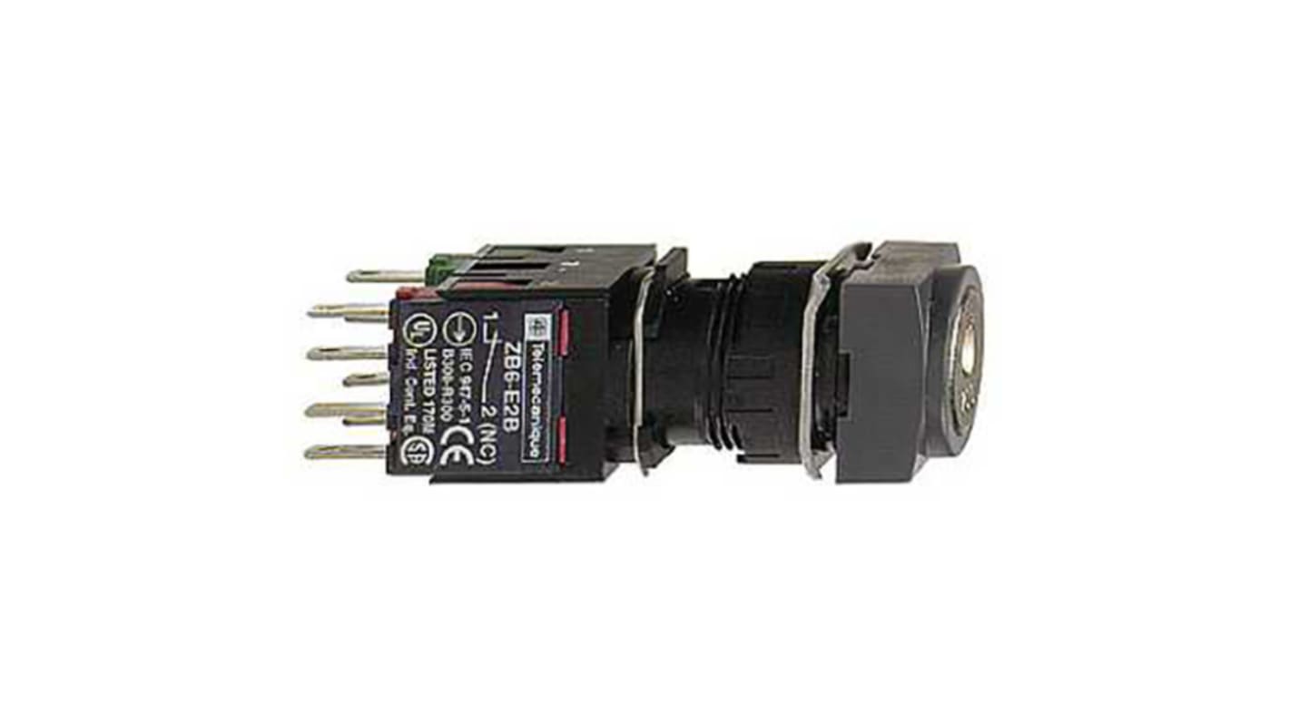 Interruttore a chiave a 2 posizioni Schneider Electric XB6CGC5B, IP66, montaggio su forature da 16 mm, temperatura operativa -25°C/+70°C.