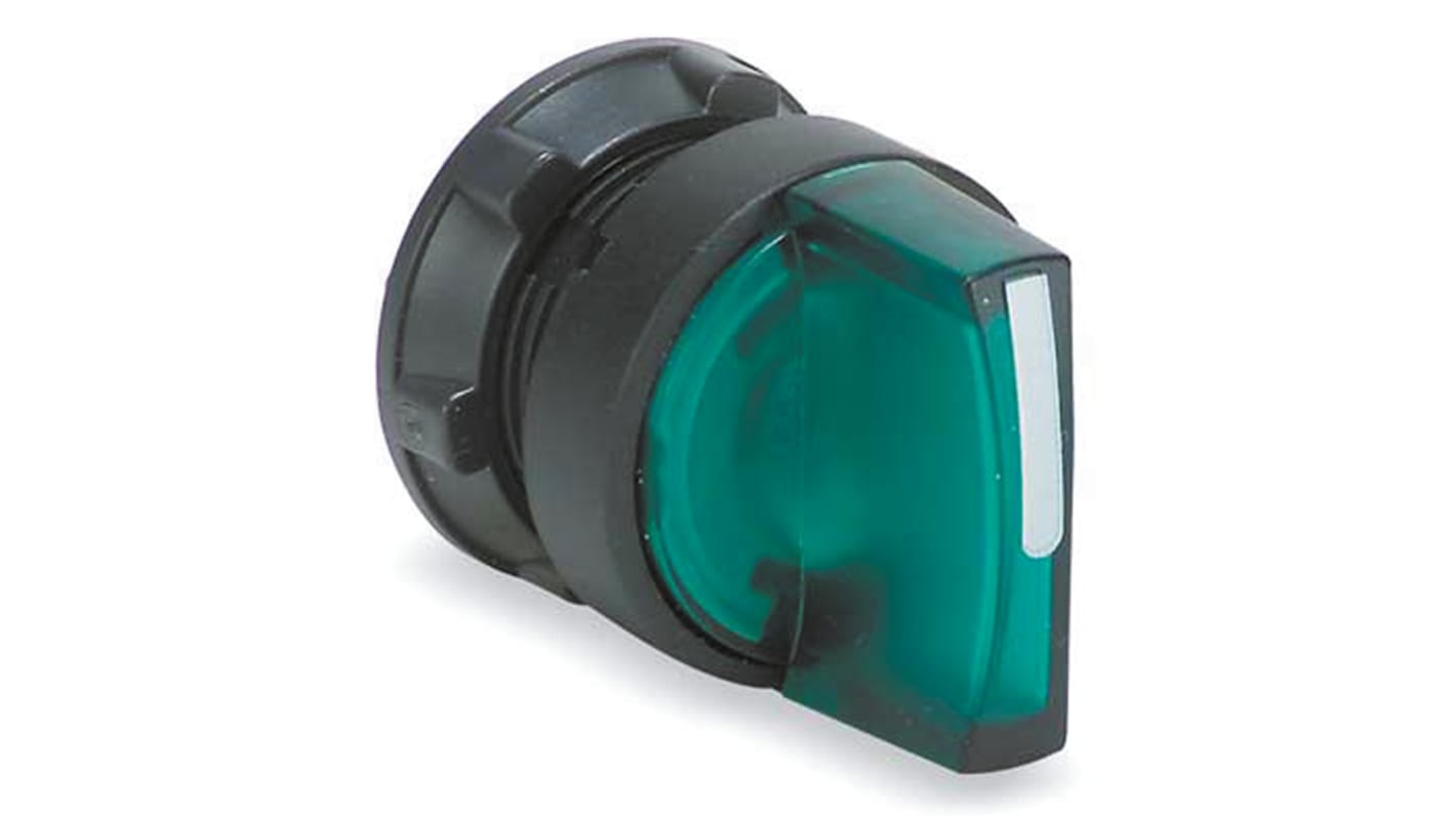 Selettore Harmony XB5 di Schneider Electric, 3 posizioni, diametro 22 mm, colore verde, attivazione a molla, grado di protezione IP65.