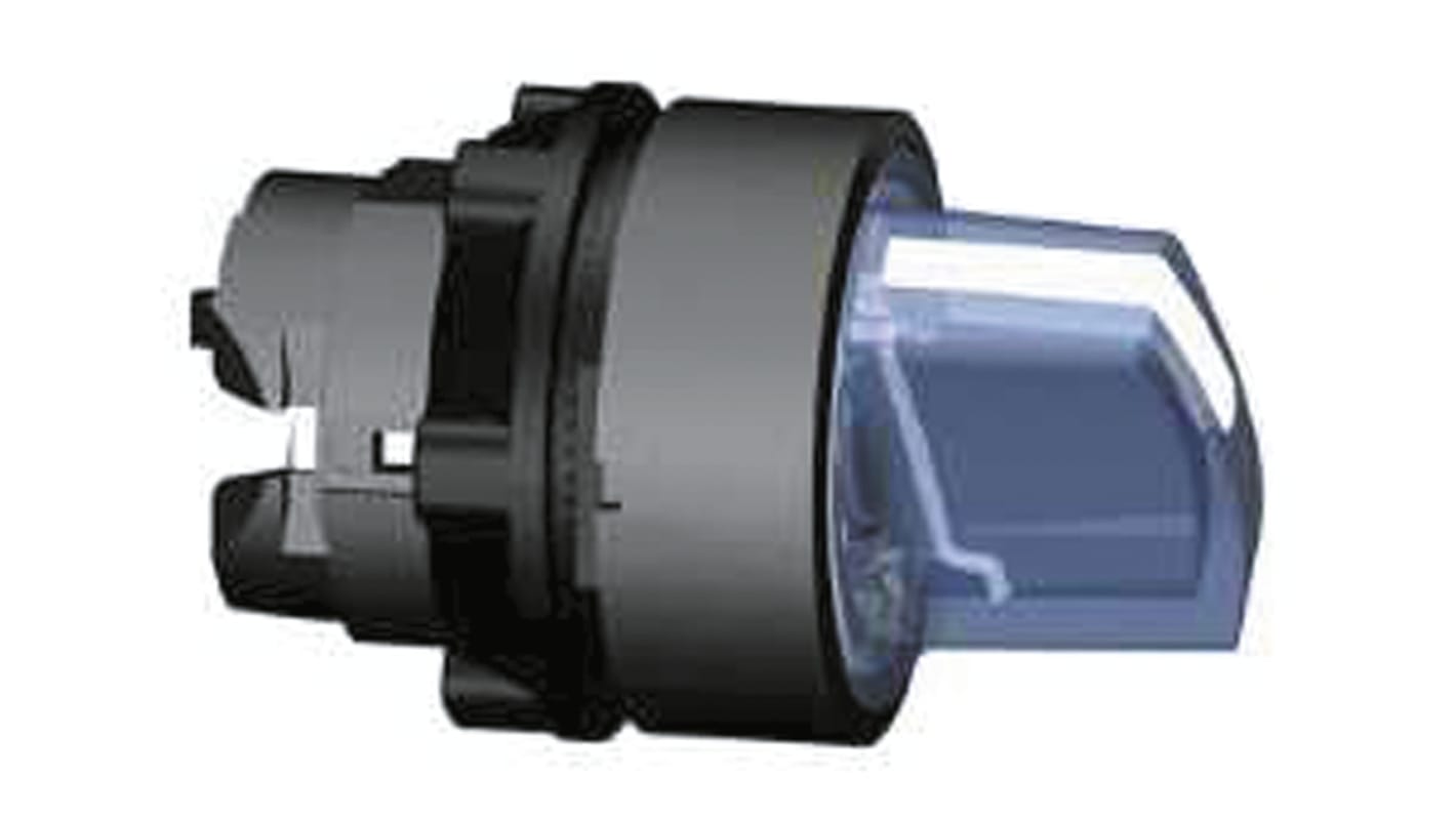 Selettore Harmony XB5 di Schneider Electric, 3 posizioni, diametro 22 mm, colore blu, attivazione a molla, grado di protezione IP65.