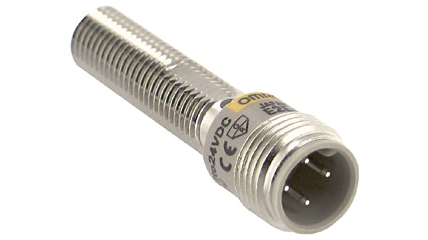 Sensore di prossimità cilindrico induttivo Omron E2E-X2D1-M1G, M8 x 1, rilevamento metalli, IP67, 2 mm, 12-24 V c.c.