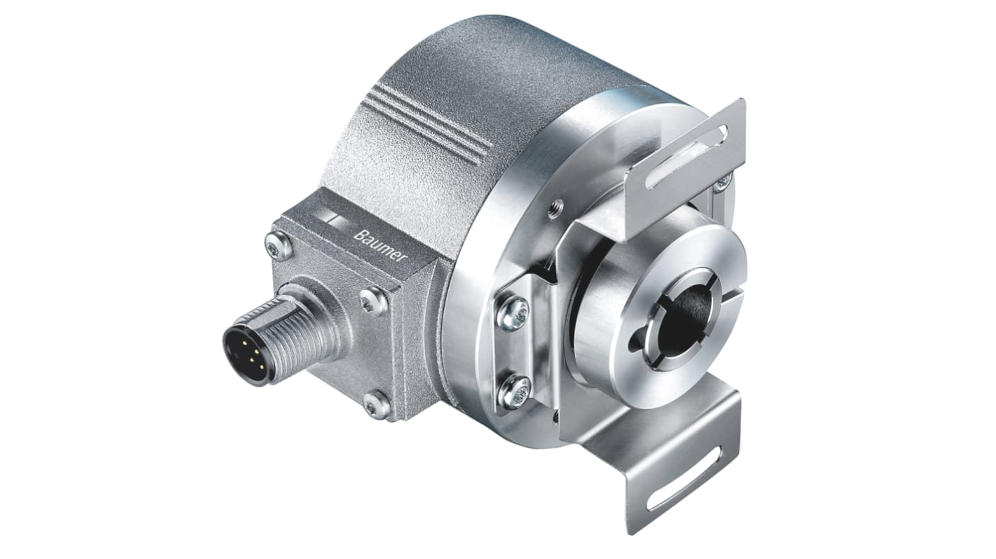 Baumer EIL580P-BT12.5FF.01024.B, encoder incrementale ottico, 1-65536 impulsi/giro, flangia M23, IP65, 58 mm di larghezza.