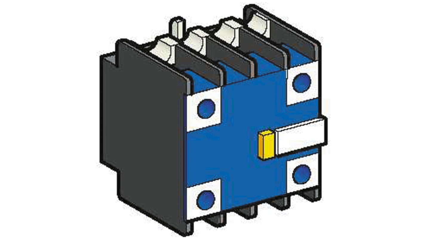 Blocco contatti Schneider Electric LA1DX02, interruttore a camma K2, corrente nominale 20 A, foro di fissaggio 22 mm.