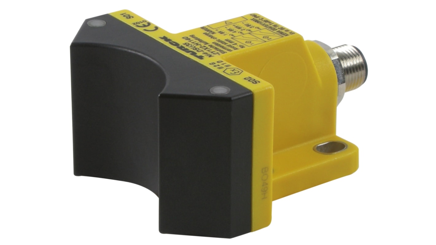 Sensore di prossimità Turck Ni4-DSU35-2Y1X2-H1140, NAMUR, M12, rilevamento 4 mm, IP67, corpo plastico, dimensioni 59x35,4x60 mm.
