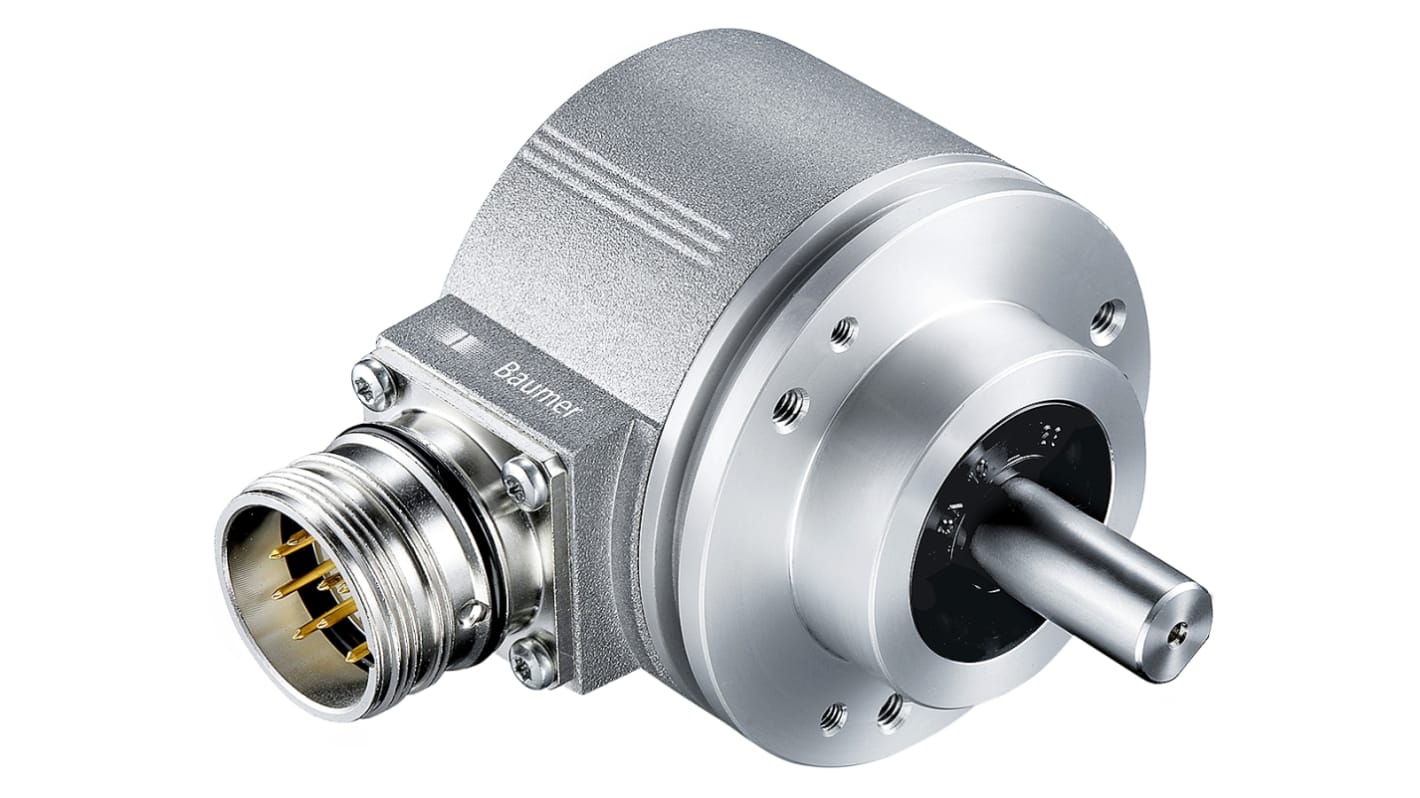 Encoder incrementale Baumer EIL580-SC10.5FN.00512.A, 512 impulsi, custodia in alluminio, diametro 58 mm, IP65, -40/+85 °C.