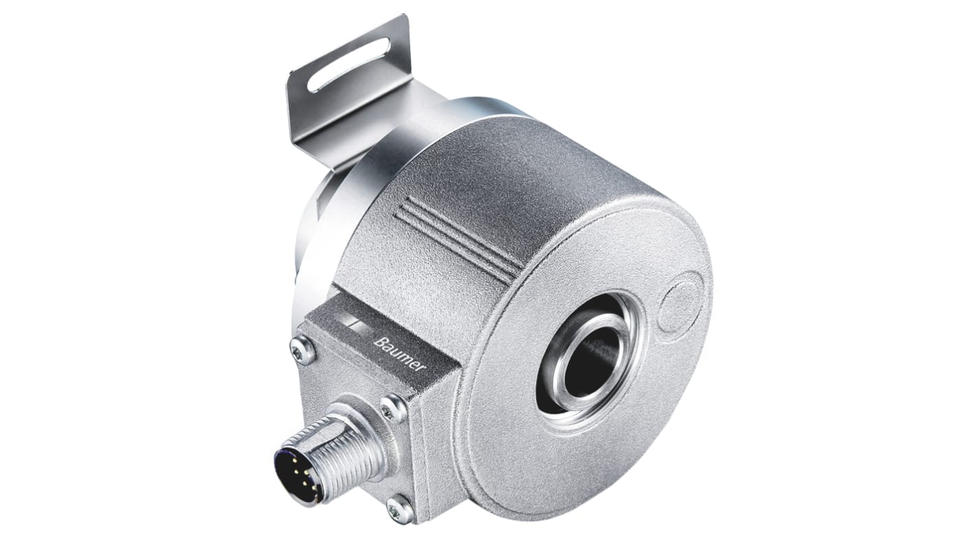 Baumer EIL580-TT12.5BN.01024.A, encoder incrementale ottico HTL, 1024 impulsi, flangia M12, diametro albero 12 mm, IP65.