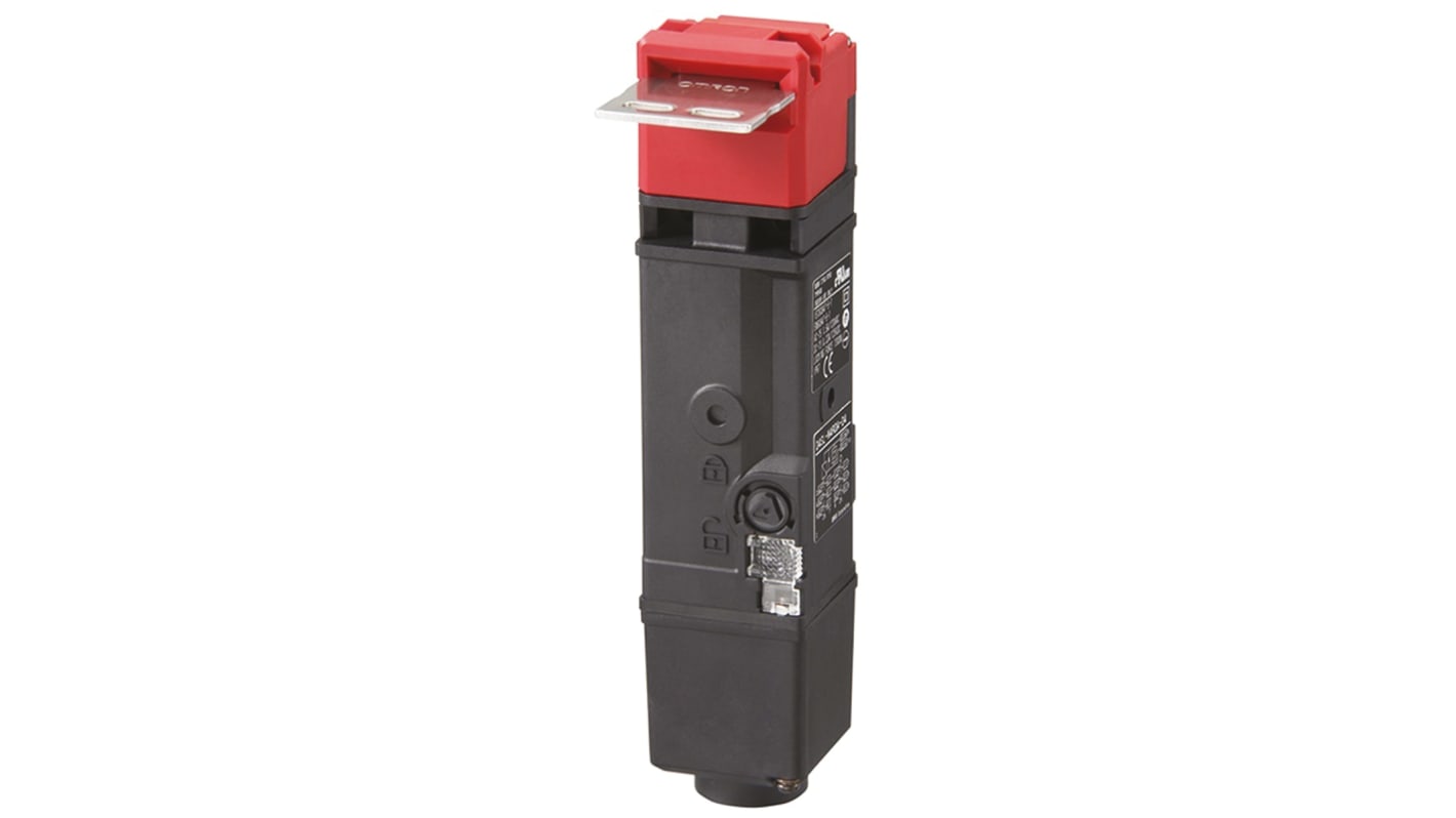 Interruttore di interblocco a solenoide Omron D4SLN4PDGD, 24 V cc, protezione IP67, dimensioni 39x39x179.9 mm, montaggio one-touch.