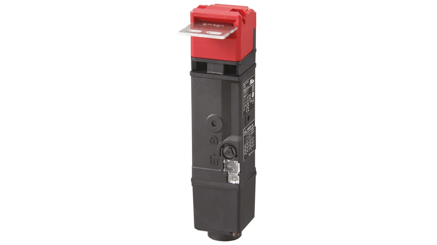 Interruttore di interblocco a solenoide Omron D4SL-N4RDG-D, 24 V cc, protezione IP67, dimensioni 39 x 39 x 179.9 mm.