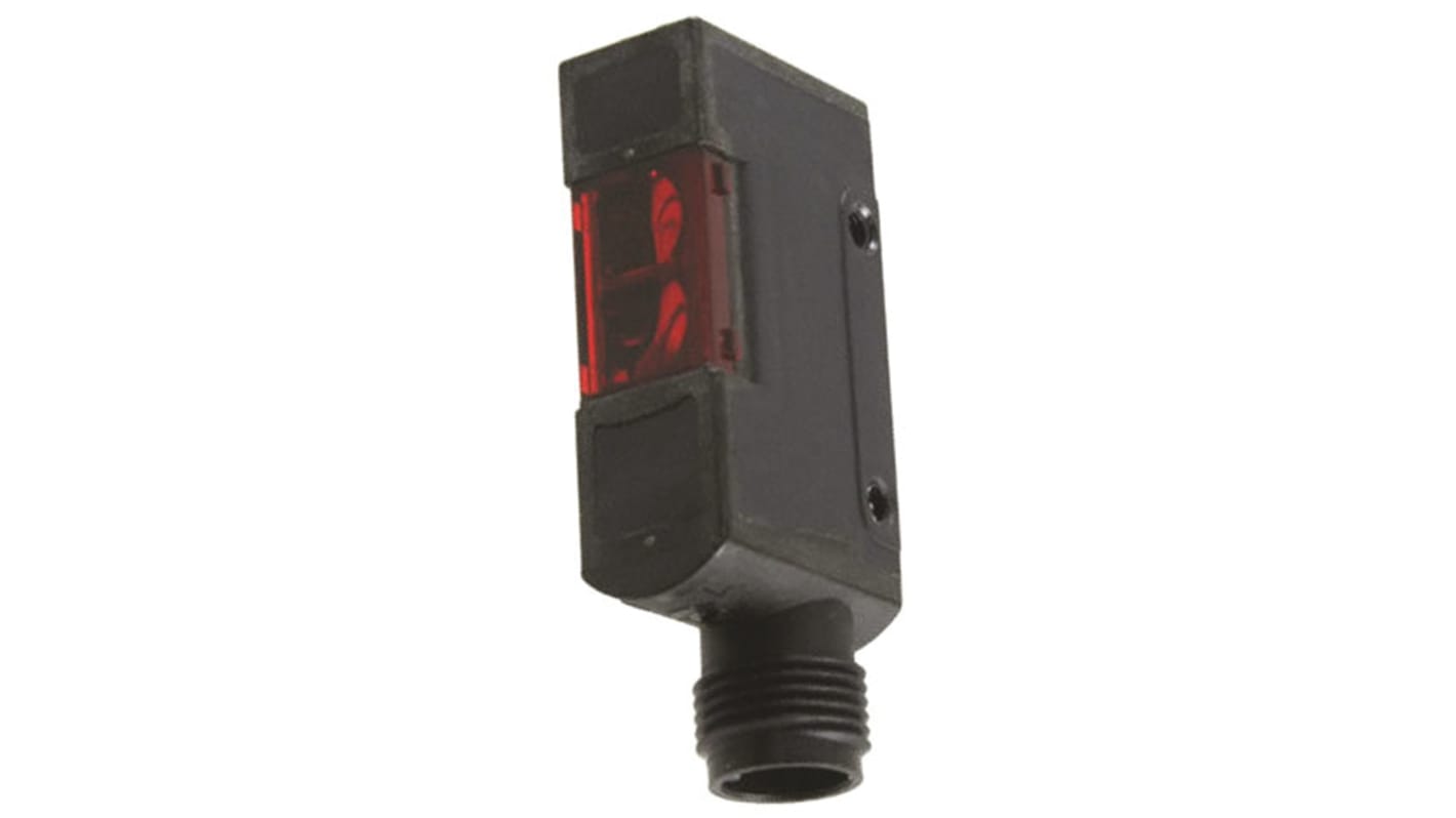 Omron E3S-AD86, sensore fotoelettrico rettangolare a diffusione, rilevamento 10-200 mm, uscita PNP, IP67.