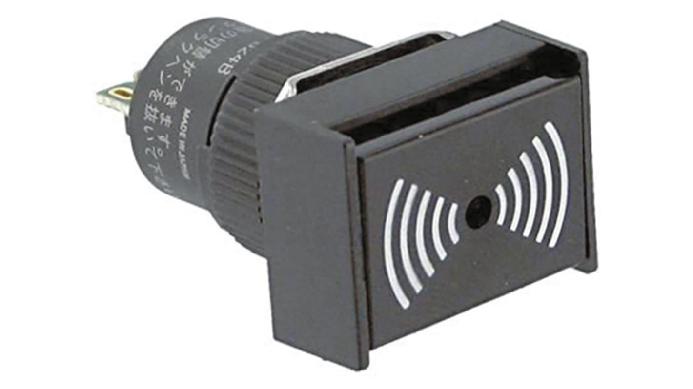 Spia luminosa Omron M2BJ-B24B per montaggio a pannello, diametro foro 22 mm, protezione IP40, profondità 28,5 mm.