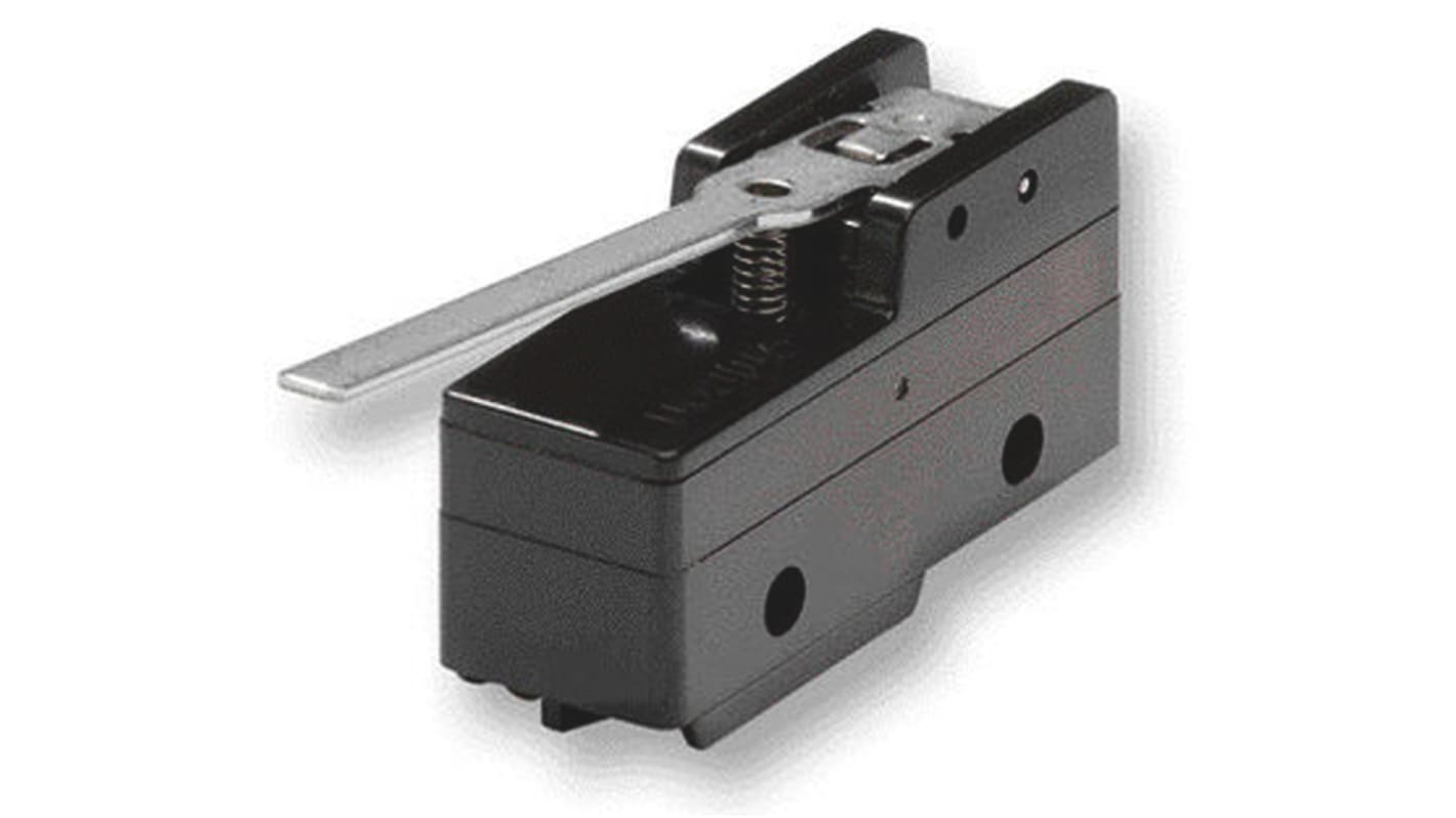 Interruttore di fine corsa Omron Z-15HW24-B7-K, leva SPDT, contatti NO/NC, dimensioni 49.2mm x 29.4mm x 17.45mm.