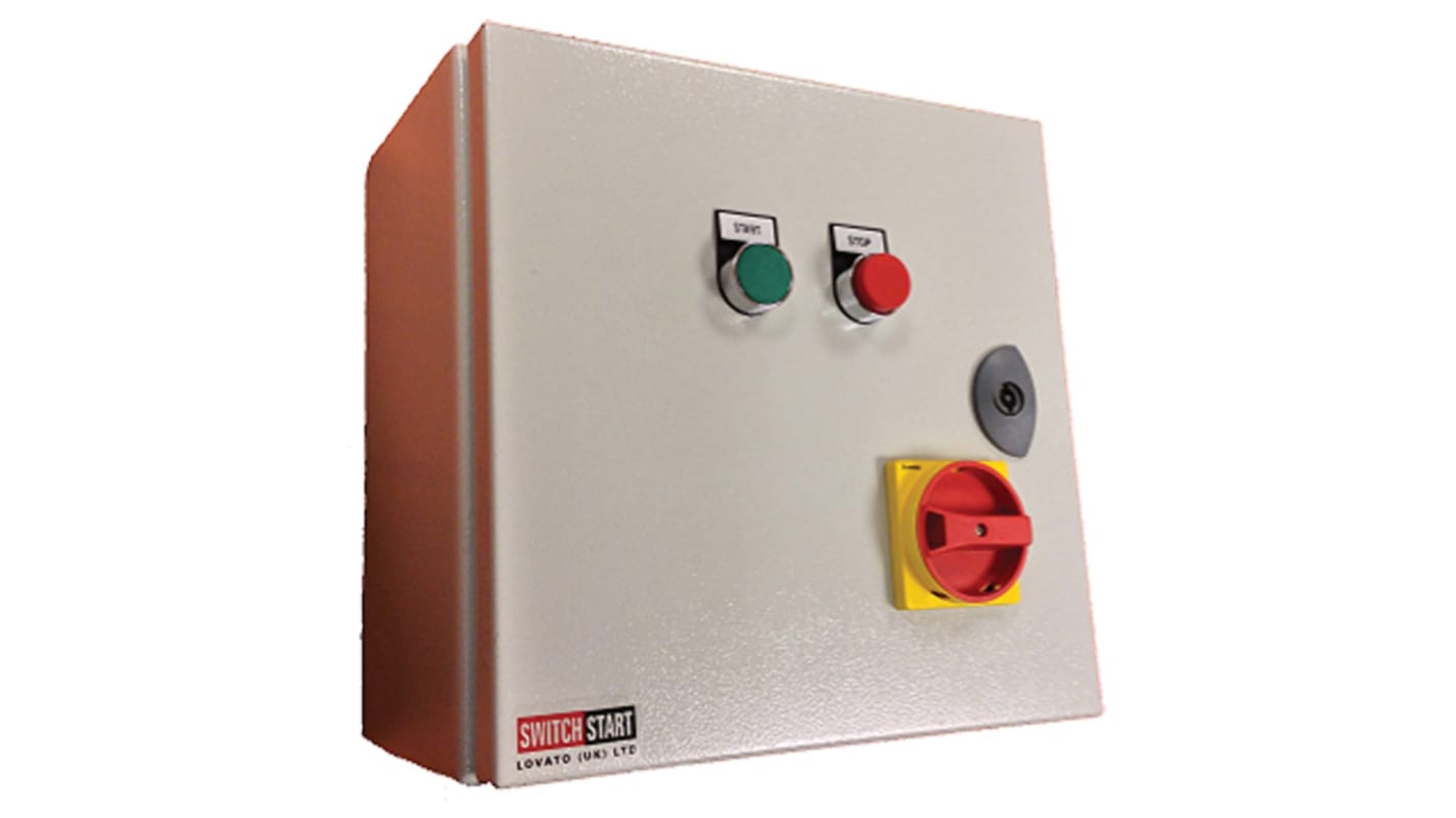 Lovato SDSI15415, starter manuale stella-triangolo, 15 kW, 400 V, IP65, dimensioni 300x300x200 mm, con relè di sovraccarico integrato.