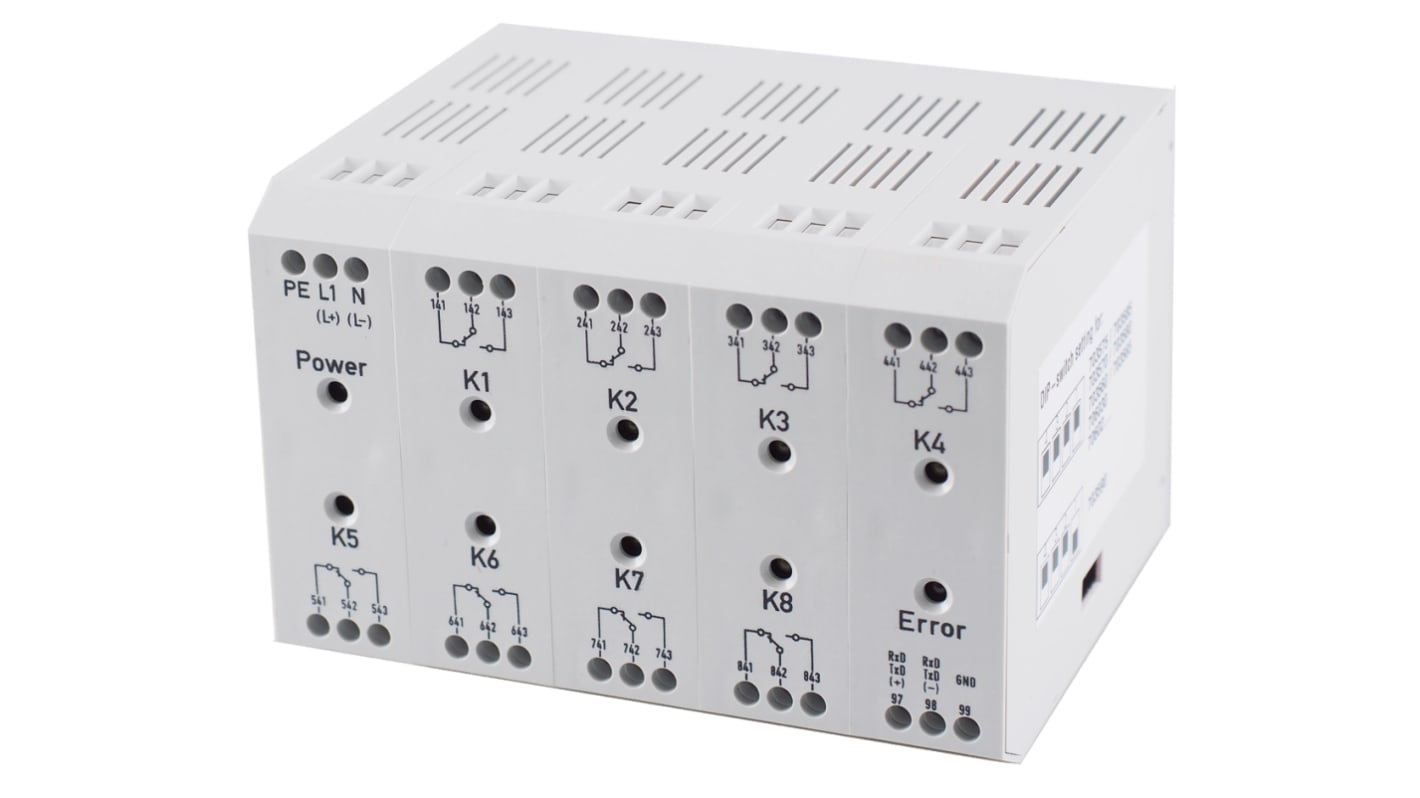 Modulo di controllo temperatura Jumo 703564/1-23 per DICON 40x/50x, montaggio su guida DIN, protezione IP20, con relè ER8.