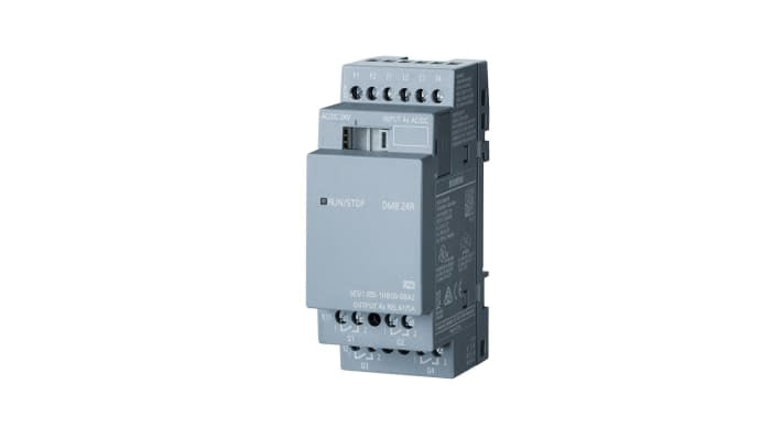 Modulo I/O Siemens LOGO! 6ED1055-1HB00-0BA2: 4 ingressi/uscite digitali, corrente 5A, compatibile con LOGO! Serie 8.2. Automazione industriale affidabile.