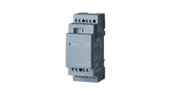 Modulo I/O PLC analogico Siemens 6ED1055-1MA00-0BA2 per LOGO! Serie 8, 2 ingressi 12-24V CC, guida DIN.