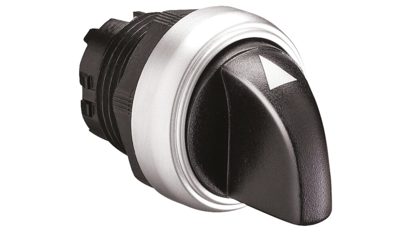 Selettore Lovato LPCS133, 3 posizioni, diametro 22mm, impugnatura standard, grado di protezione IP66/IP67/IP69K, montaggio a scatto.
