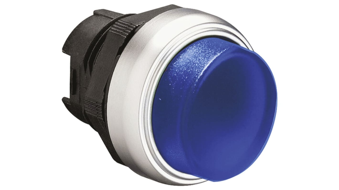 Attuatore pulsante Lovato LPCBL206, blu, diametro foro 22 mm, grado di protezione IP66/IP67/IP69K, montaggio a scatto.