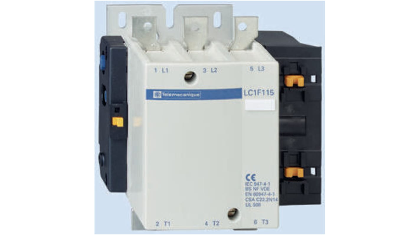 Contattore Schneider Electric LC1F630, 3 poli, 3 NA, 630 A, montaggio a pannello, dimensioni 309x304x255 mm.