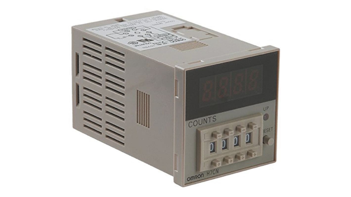 Omron H7CN-XHN AC100-240, contatore digitale LED 4 cifre, montaggio a pannello, 48 x 48 mm, alimentazione 100-240 V c.a.