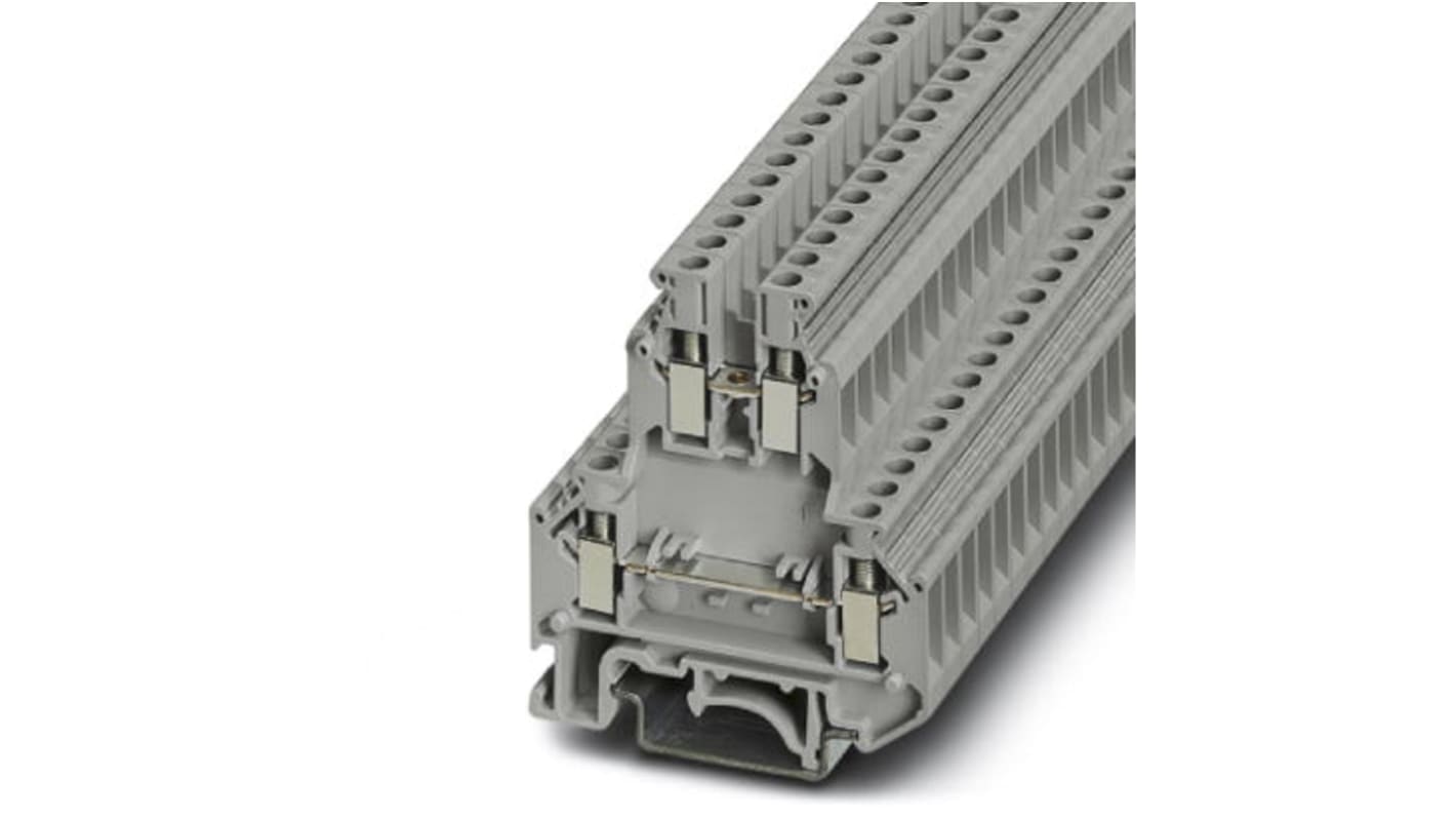 Morsettiera doppio livello Phoenix Contact 2774017, grigio, 32A, UKK-5 - Ideale per collegamenti affidabili su guide DIN.