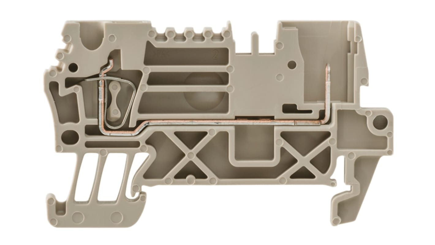 Morsettiera passante Weidmüller 1815070000, Beige scuro, singolo livello, 24A con morsetto di tensione serie ZT. Flessibilità avanzata e montaggio a innesto. Sez. nominale 2,5 mm².