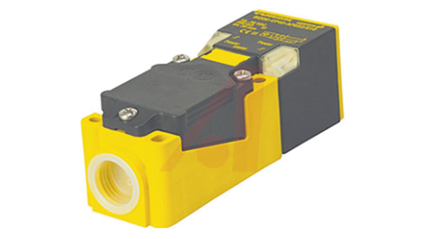Sensore di prossimità Turck BI15-CP40-AD4X, induttivo, 15 mm, IP67, montaggio a filo, dimensioni 114x40x40 mm.