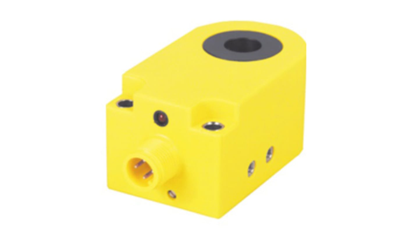 Sensore di prossimità induttivo PNP Turck BI30R-W30-DAP6X-H1141, rilevamento 30 mm, IP67, M12, dimensioni 60x35x30 mm.