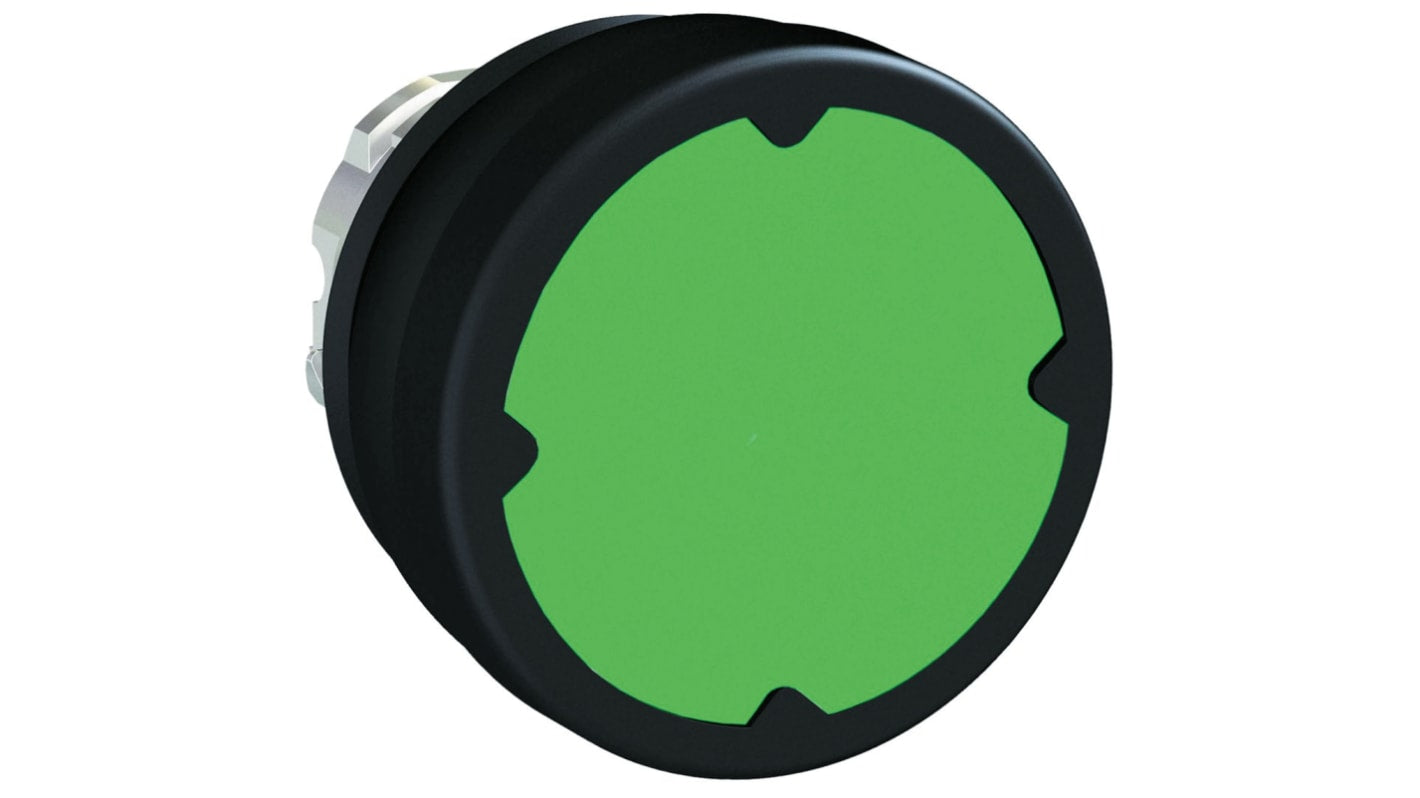 Pulsante instabile verde rotondo Schneider Electric ZB4BC380, diametro 22 mm, montaggio orizzontale/verticale, protezione IP 66/67/69K.