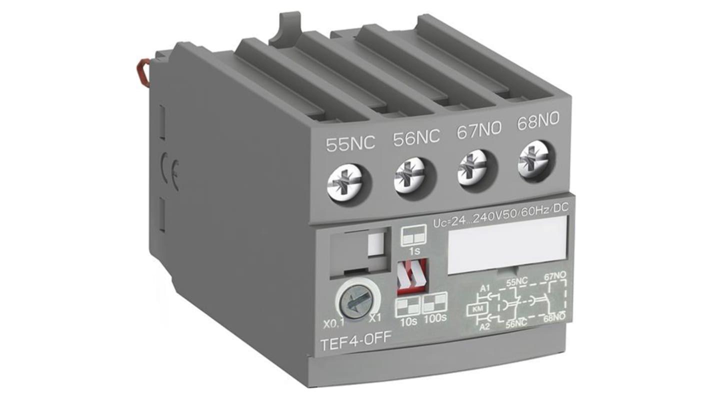 Relè contattore ABB 1SBN020114R1000 TEF4-OFF, 1 NO + 1 NC, montaggio anteriore, 240 V, 3 A, -25 °C a +70 °C.