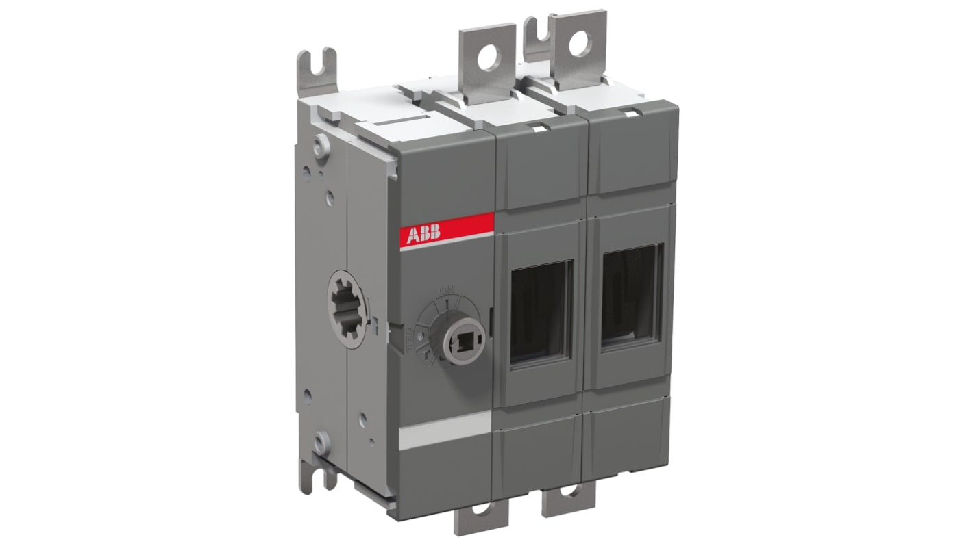 Interruttore di isolamento ABB OTDC160E02, 2 poli, 160A, montaggio a pannello, dimensioni 113x176x73.5mm, per sistemi fotovoltaici.