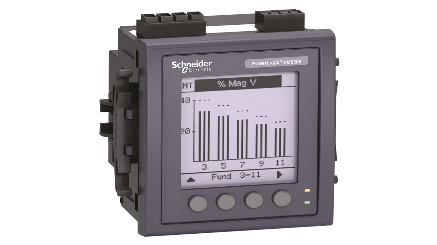 Contatore di energia trifase Schneider Electric METSEPM5331, LCD, 96x96 mm, precisione ±0,5%, installazione semplice.