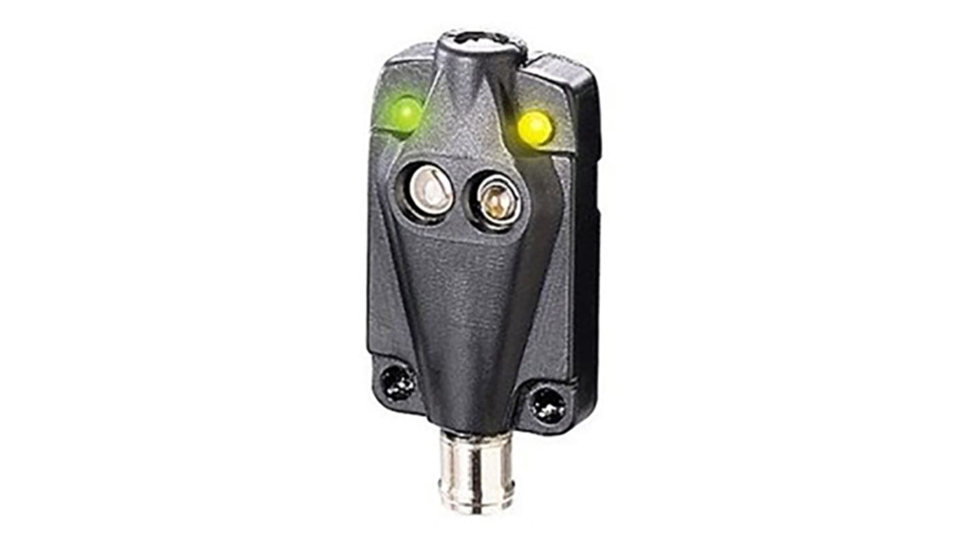 Sensore fotoelettrico rettangolare a diffusione Banner Q10AP6DQ, rilevamento 500 mm, IP54, spessore 11 mm, temperatura -40/+70 °C.
