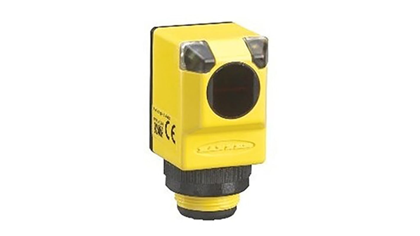 Sensore fotoelettrico rettangolare a diffusione Banner Q25SP6FF100Q, rilevamento 100 mm, uscita PNP, IP69K.
