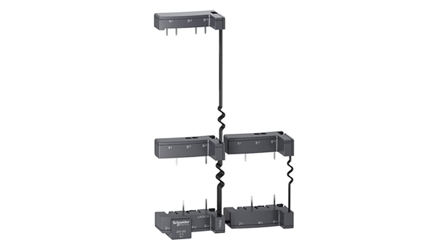 Modulo di collegamento LAD5C32 di Schneider Electric per GV3P, LC1D, LC2D, con isolatore di linea e operatore esterno.