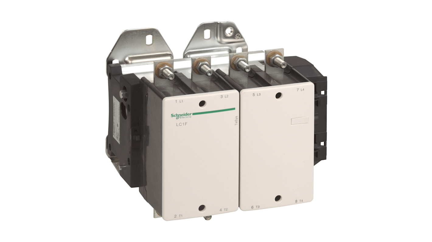 Contattore Schneider Electric LC1F5004FD, 4 poli, 700 A, 110 V c.c., dimensioni 238x288x232 mm, per motori.