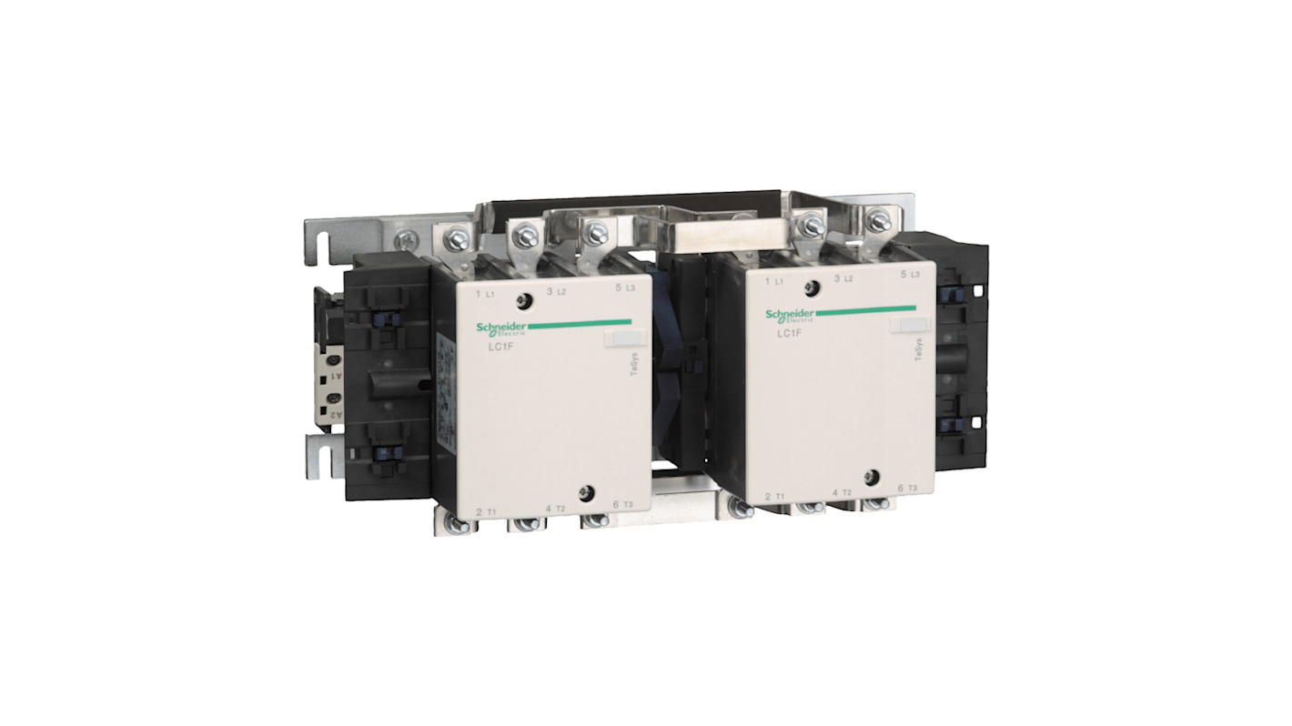 Contattore reversibile Schneider Electric LC2F115M7, 3 poli, 200 A, 80 kW, 230 V c.a., dimensioni 162x345x171 mm.