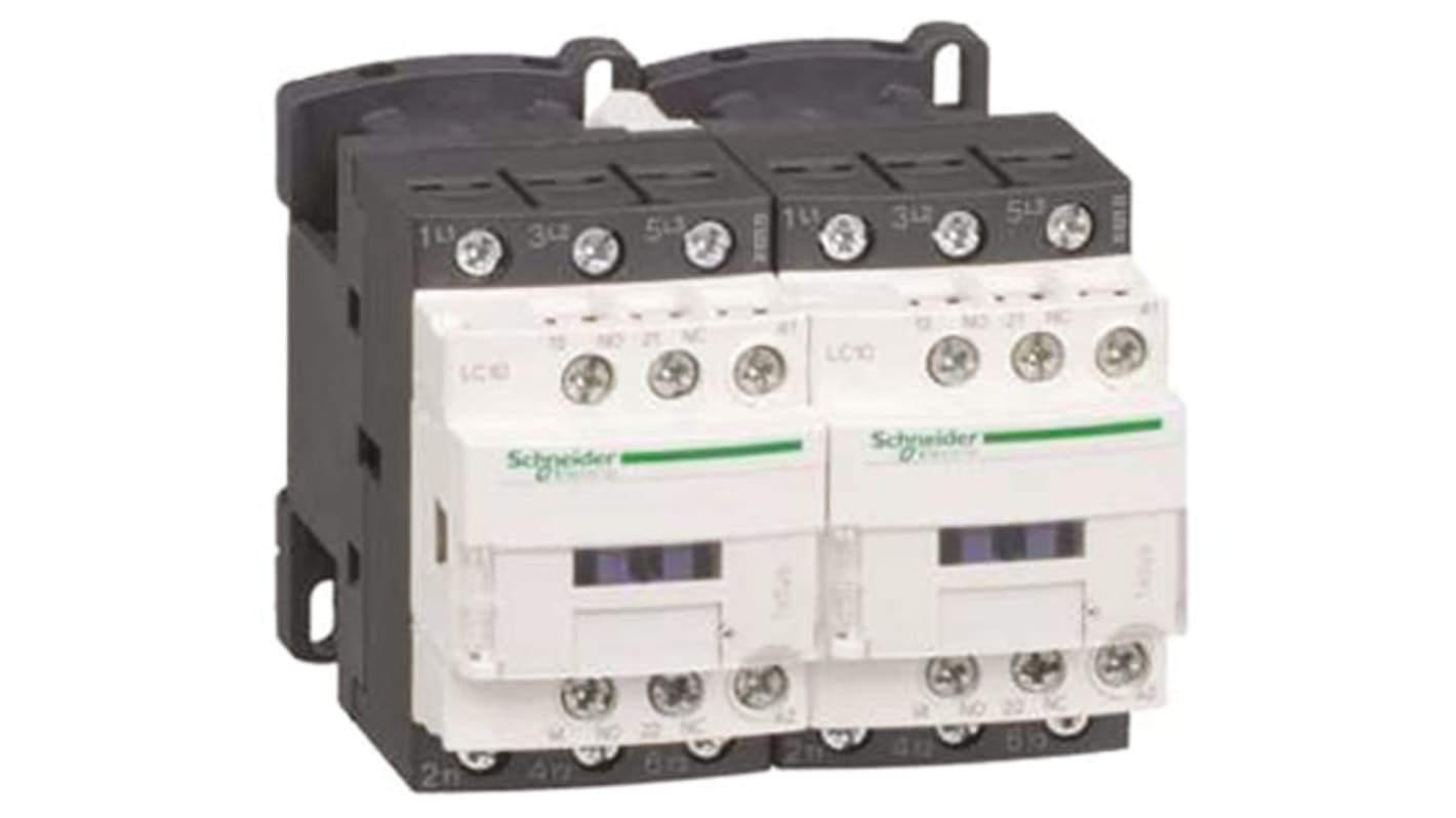 Contattore reversibile Schneider Electric LC2D32D7, 3 poli, 32 A, 18,5 kW, dimensioni 85x90x92 mm, tensione bobina 42 V c.a.