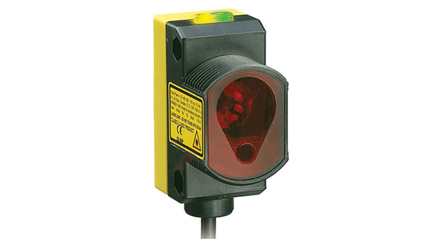 Sensore fotoelettrico rettangolare Banner QS18VN6AF100Q, rilevamento 1-100 mm, uscita NPN, IP67, alimentazione 10-30 V c.c.