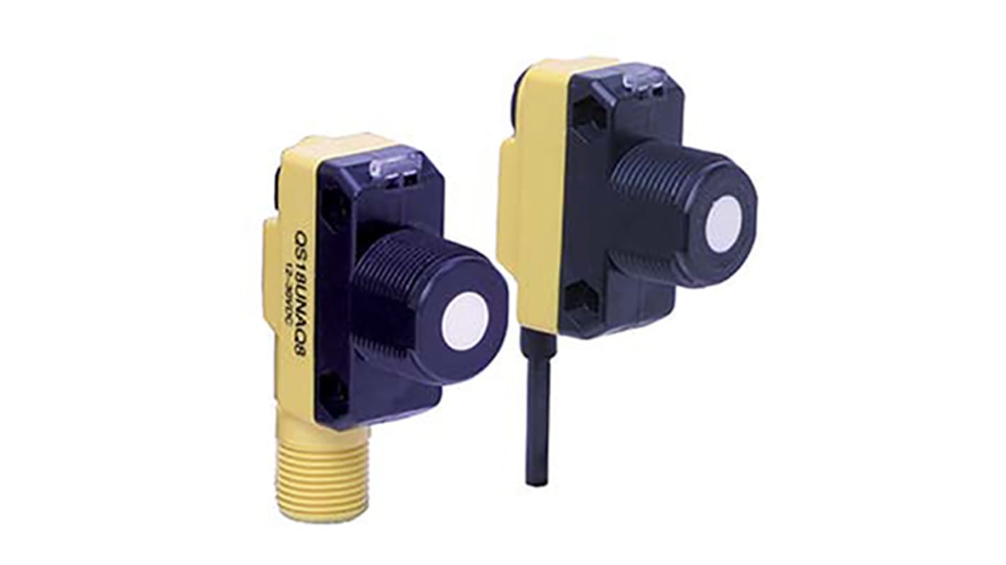 Sensore di prossimità PNP Banner QS18UPAQ5, M18 x 1, rilevamento 50-500 mm, IP67, alimentazione 12-30 V c.c.