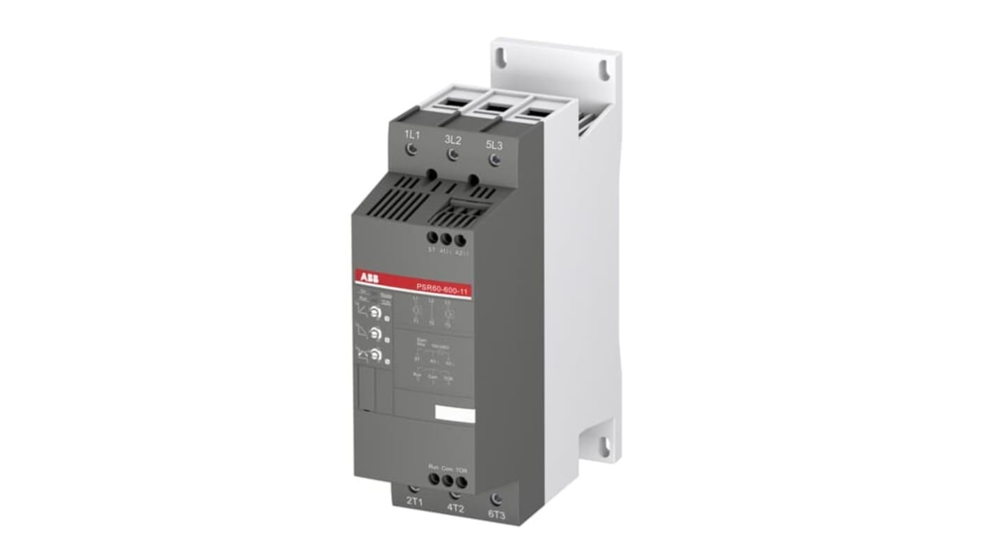 Avviatore soft-start ABB 1SFA896112R1100, 3 fasi, 37 kW, montaggio su guida DIN, dimensioni 70x180x220 mm, IP10.