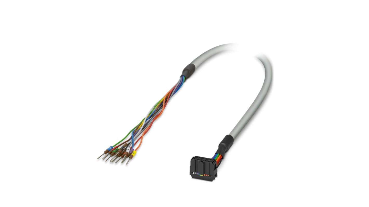 Cavo rotondo Phoenix Contact 2904080, serie CABLE-FLK10/OE, lunghezza 6 m, con collegamenti a 10 posizioni e presa multipla IDC/FLK.