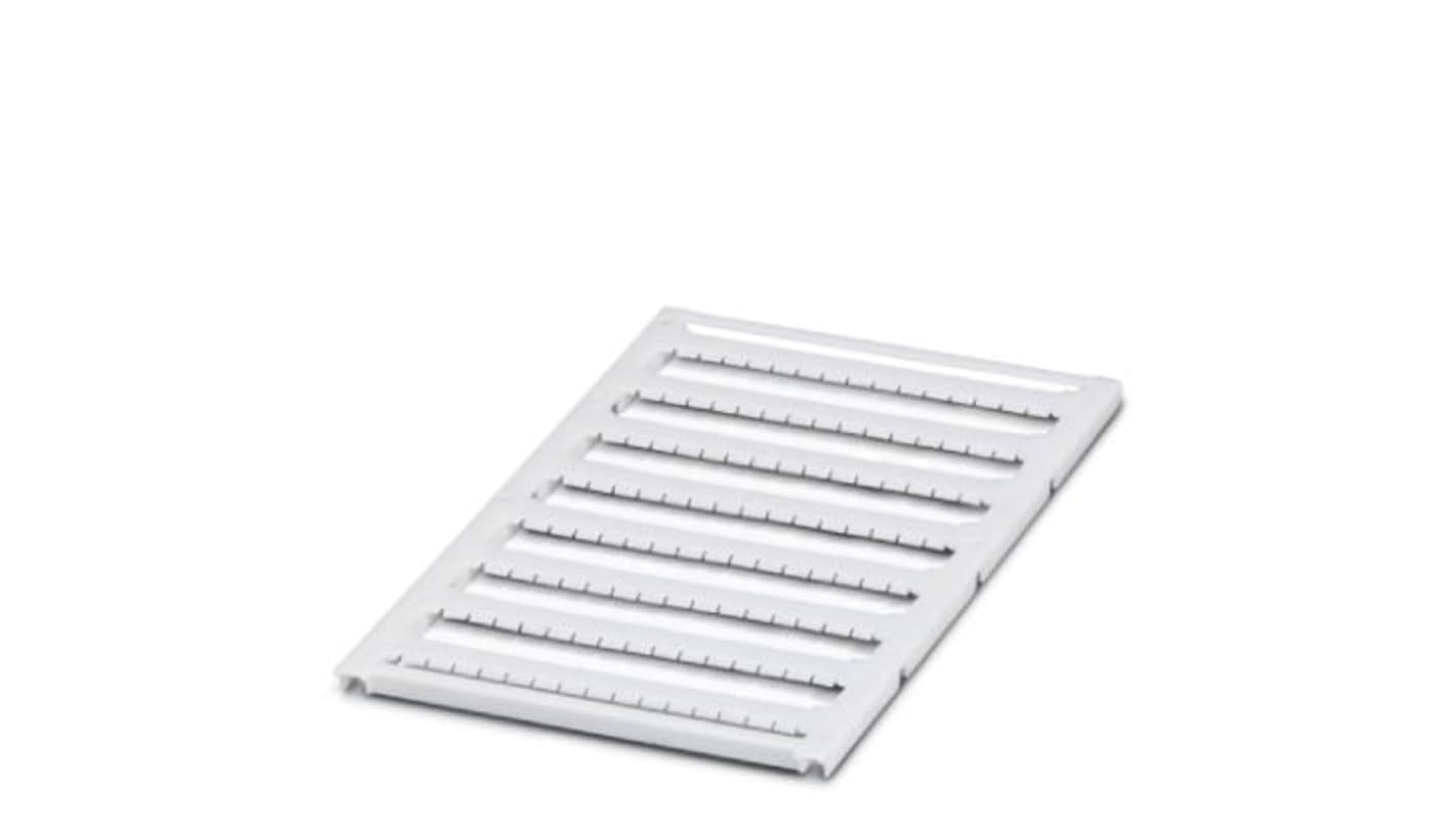Etichetta di marcatura Phoenix Contact 818166 per terminal-block, foglio bianco, compatibile con BLUEMARK e PLOTMARK, montaggio a scatto, dimensione incisione 3,6 x 5,1 mm - Ideale per applicazioni professionali.