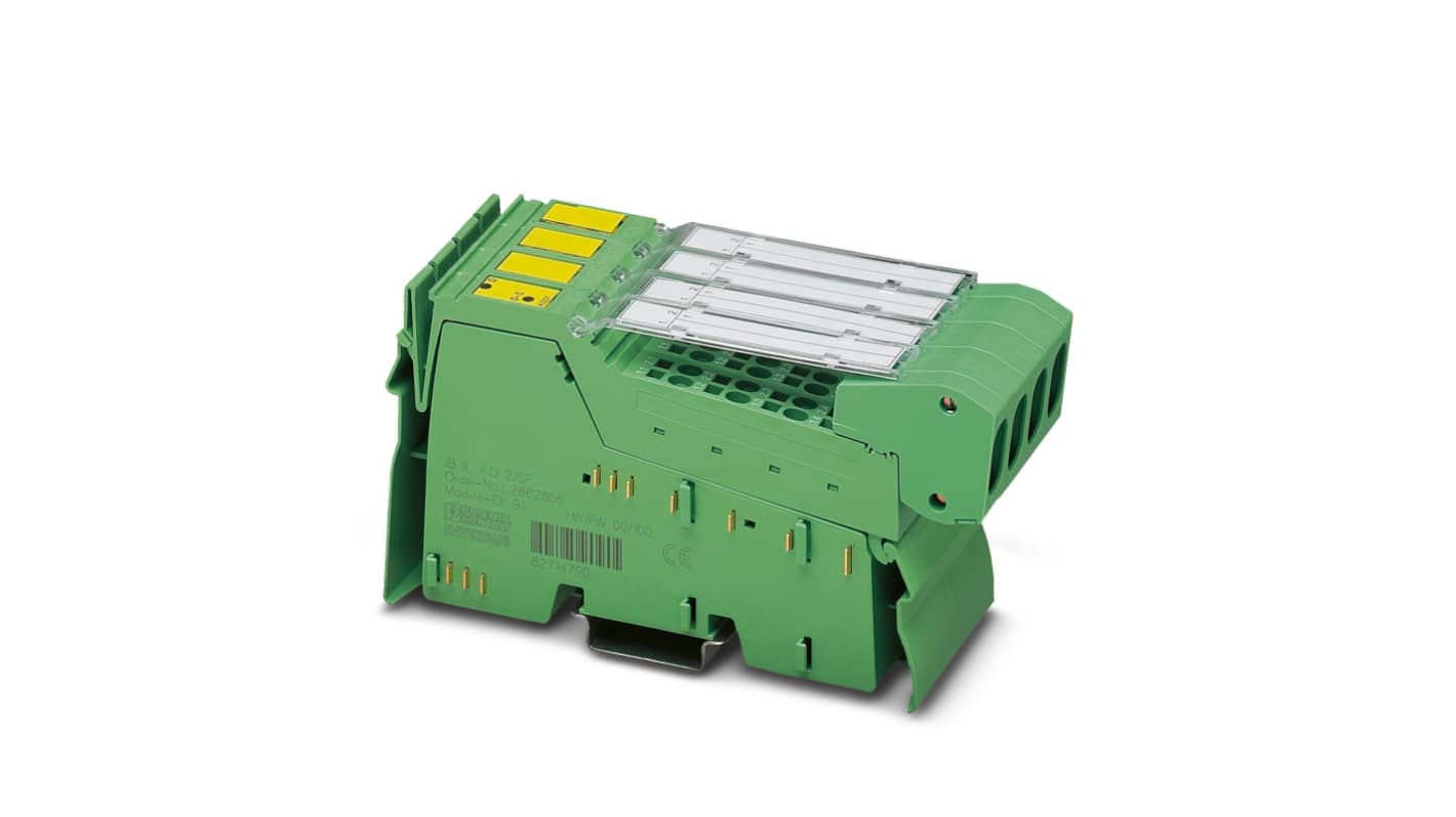 Phoenix Contact 2878052, controller in linea con 8 uscite analogiche, dimensioni 136,8 x 48,8 x 71,5 mm, grado di protezione IP20.