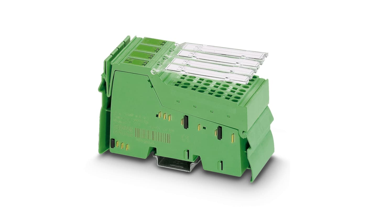 Phoenix Contact 2897402, controller in linea per misurazione temperatura, 8 ingressi RTD, dimensioni 119,8 x 48,8 x 71,5 mm.