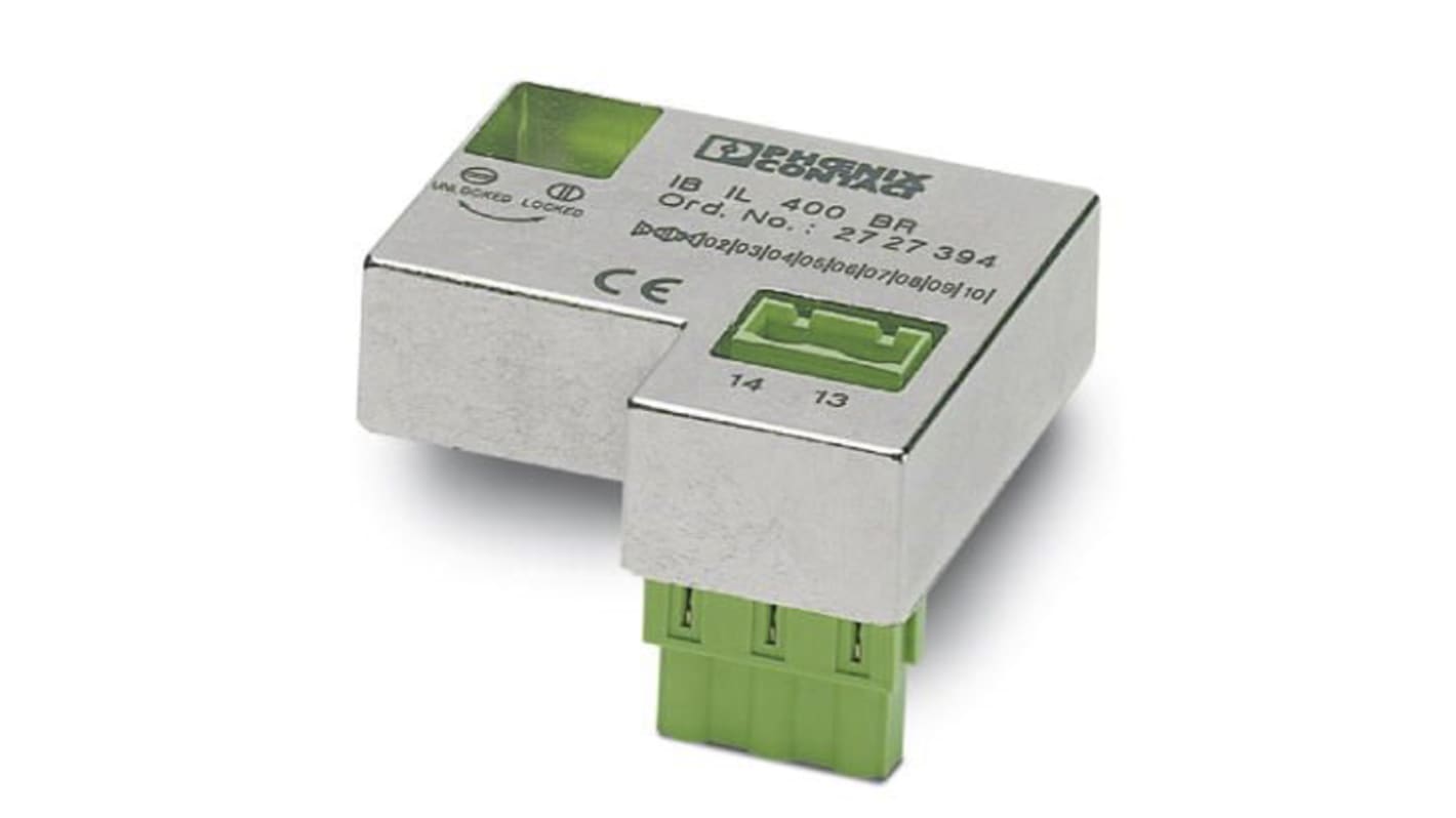 Modulo I/O Phoenix Contact 2727394 per controllo freni, dimensioni 57 x 55 x 16 mm, operatività fino a +55°C.