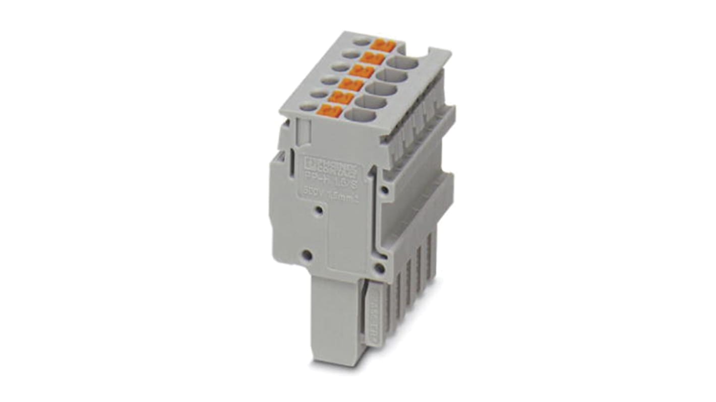 Connettore modulare Phoenix Contact 3212578, 500V, 17.5A, 8 collegamenti, montaggio a innesto, ideale per applicazioni ferroviarie.