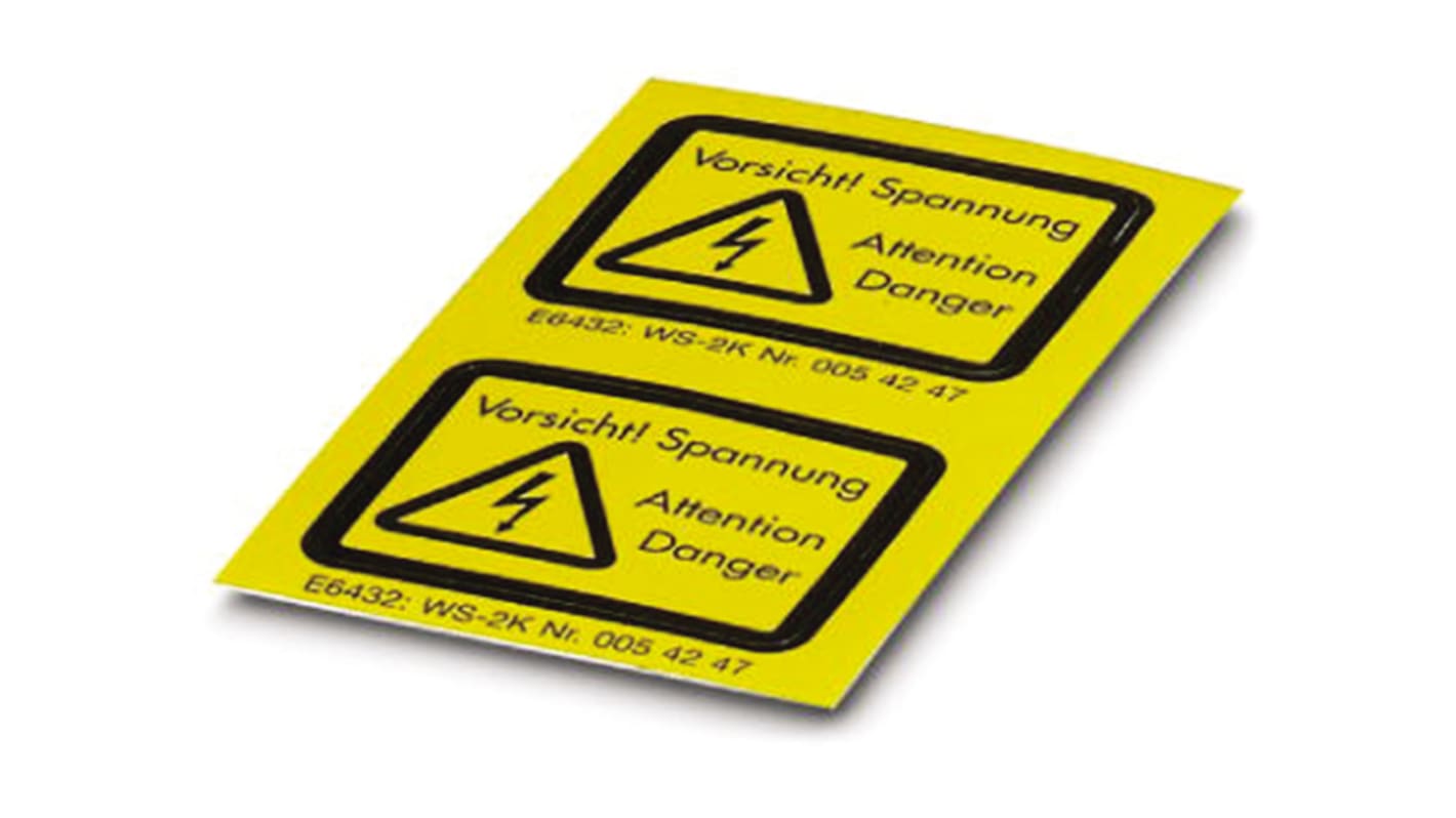 Etichetta adesiva autoadesiva Phoenix Contact 1004513 - Fulmine flash con testo misto "Vorsicht Spannung" - Dimensioni 32x26 mm - Sicurezza garantita - Acquista ora!